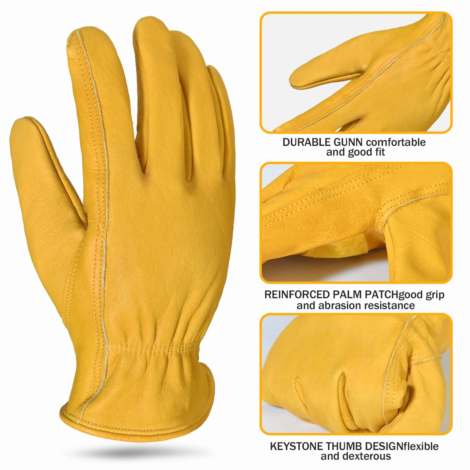 Heavy-Duty Leather Work Gloves – Truck, Ranch & Shop Use